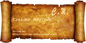 Czelder Máté névjegykártya